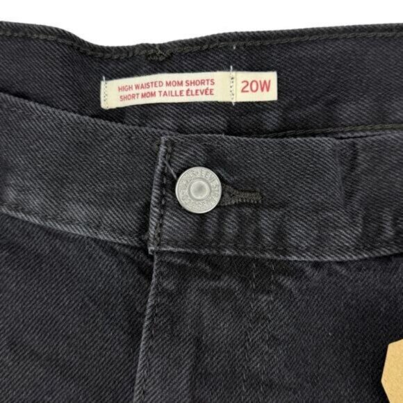 Levi's High Waisted Mom Shorts In Black Size 20W - Picture 4 of 8